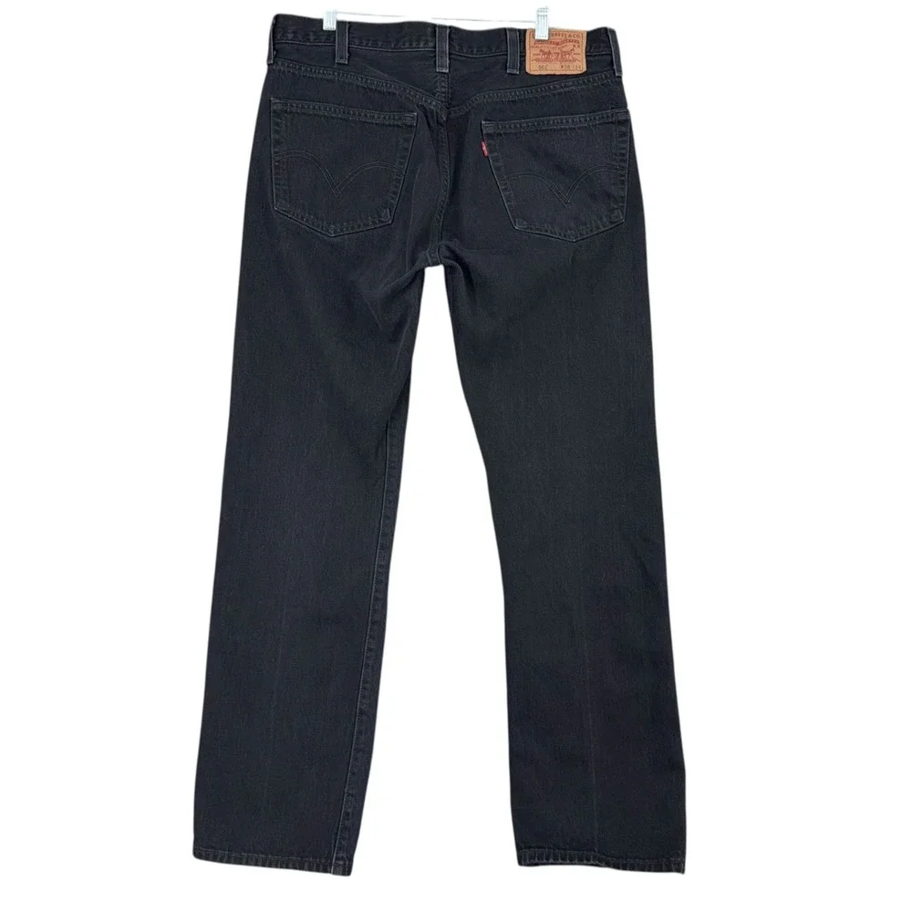 Levi's 501 Mens Black Straight Leg‎ Button Fly Jeans W38 L34